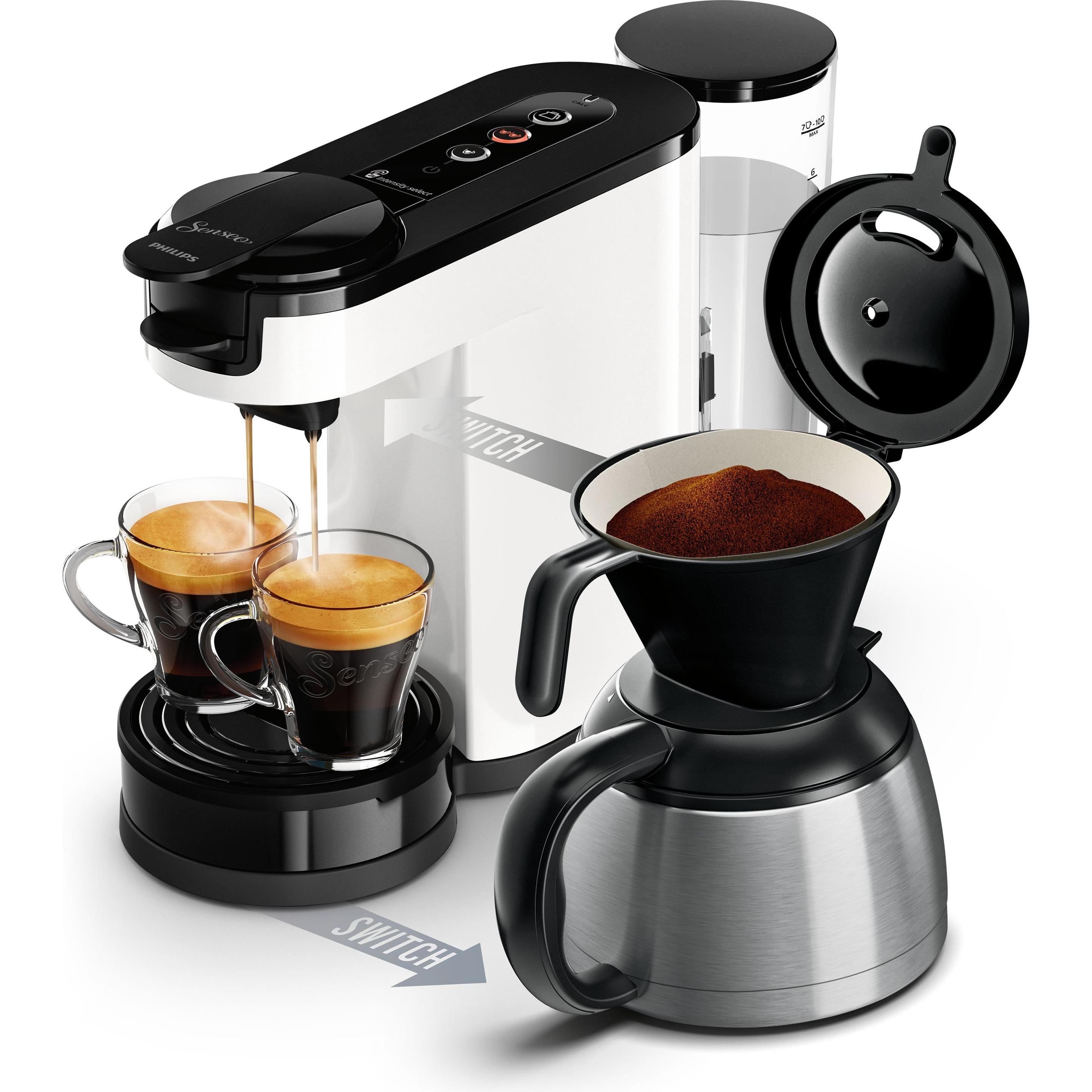 Philips Senseo Switch Wit HD6592/04, Macchina da caffè a capsule, Bianco
