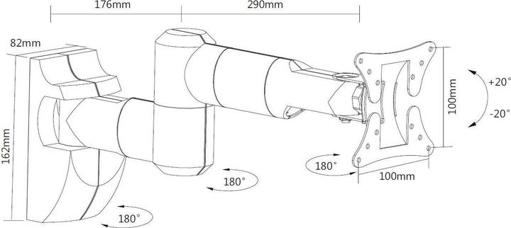 Immagine prodotto Mozi Televisore LCD Full Motion B1 13-27" - linea telefonica (Muro, 13.80 kg, 13" - 27")