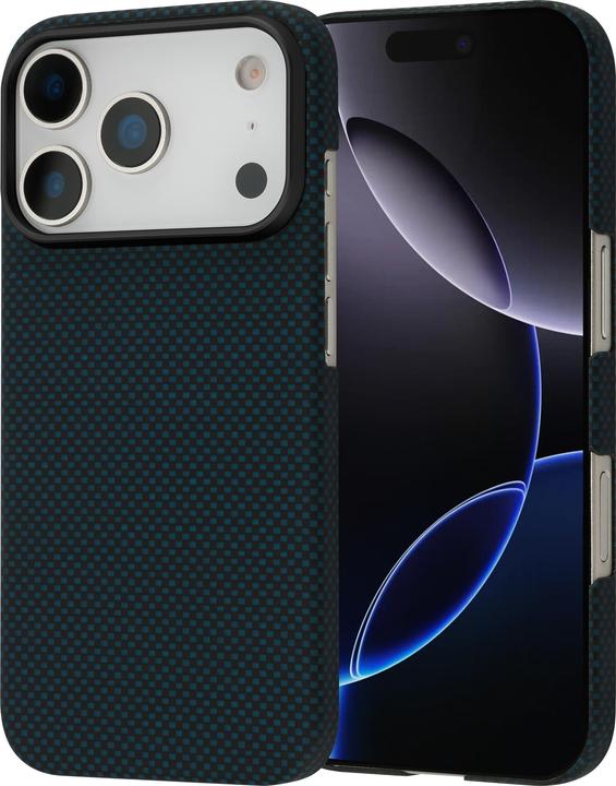 Actual product image FoneKit Vectran-Kevlar Aramid Fiber Case, iPhone 17 Pro Max, blue/black (Apple iPhone 17 Pro Max)