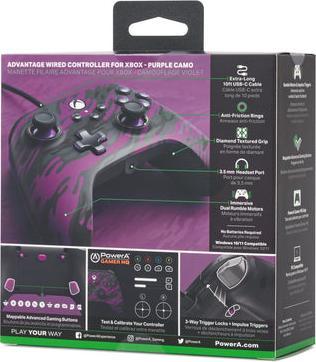 Produktbild PowerA Advantage Wired Controller -peliohjain, Purple Camo, Xbox (Xbox Series S, Xbox Series X)