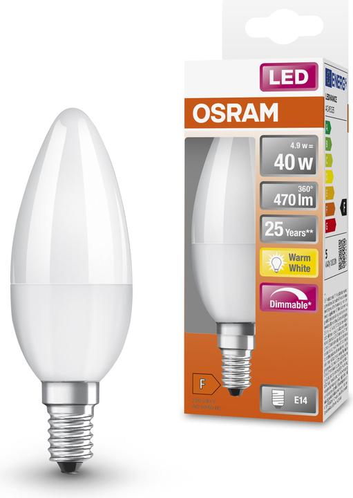 Energy Label Osram Superstar Classic B (E14, 40 W, 470 lm, 1 x, F)