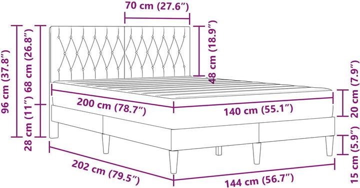 Image du produit vidaXL Modernes Bett (140 x 200 cm)