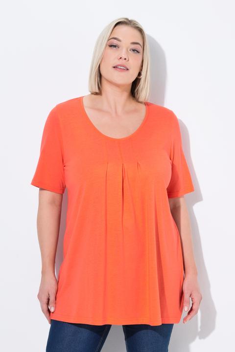 Produktbild Ulla Popken T-Shirt, Zierfalten, A-Linie, Rundhals, Halbarm, Modal (42, 44)