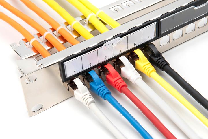 Actual product image Digitus Modular galvanised patch panel, shielded, 24-port, blank, 1U, rack mount, black RAL 9005