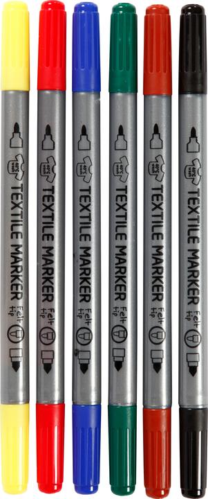 Image du produit Creativ Company Crayons de peinture pour tissu "Couleurs standard", 6 pièces (6x)