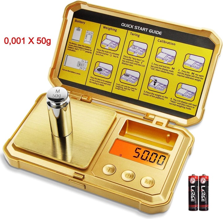Actual product image Swissdetector High precision milligram scale, 50 g/0.001 g Digital - Powder - Gold - Jewelry