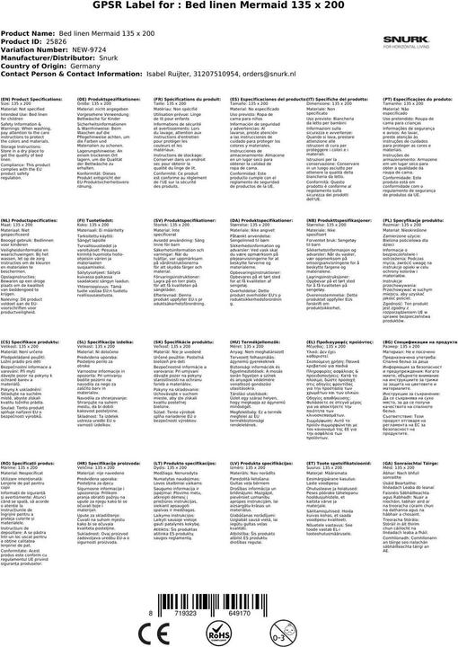 Actual product image Snurk Mermaid bed linen 135 x 200