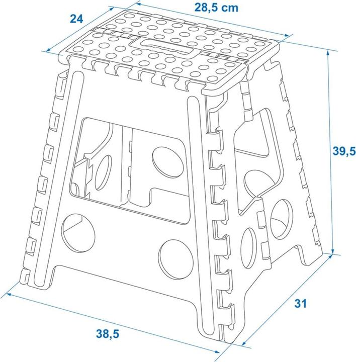 Produktbild ProPlus Klappbarer Tritthocker (Trittleiter, 51.20 cm)