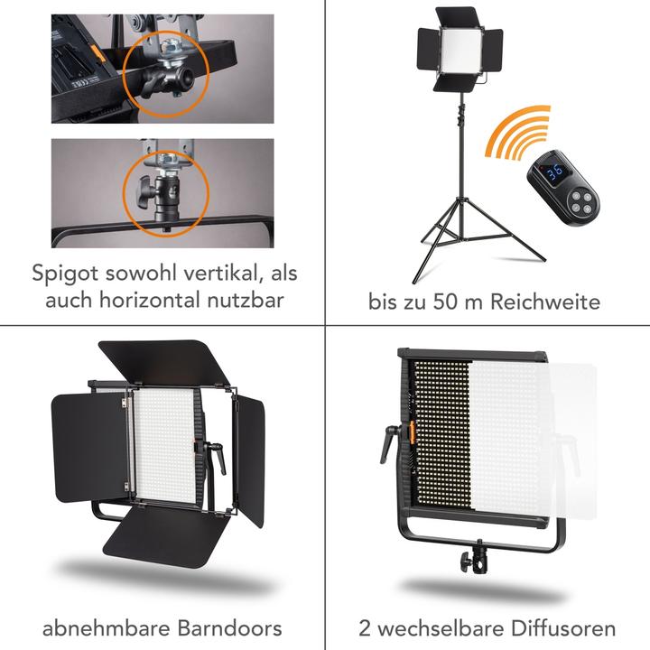 Produktbild Walimex pro LED Niova 100-F Pro 100W Bi Color Set3 (Flächenleuchte)