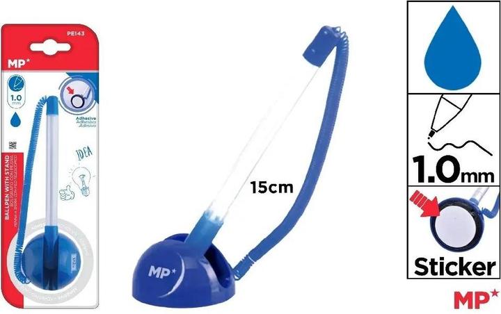 Produktbild Main paper Kugelschreiber mit blauem Ständer (Blau, 1 x)