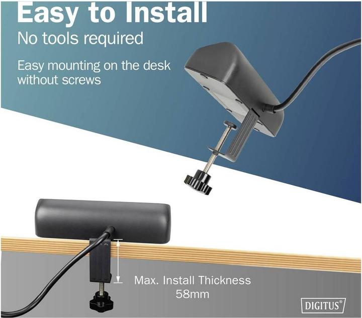 Actual product image Digitus 3-way office socket strip with 2x USB-A and 1x USB-C connections, black (3x, CEE 7/3, 1.50 m)