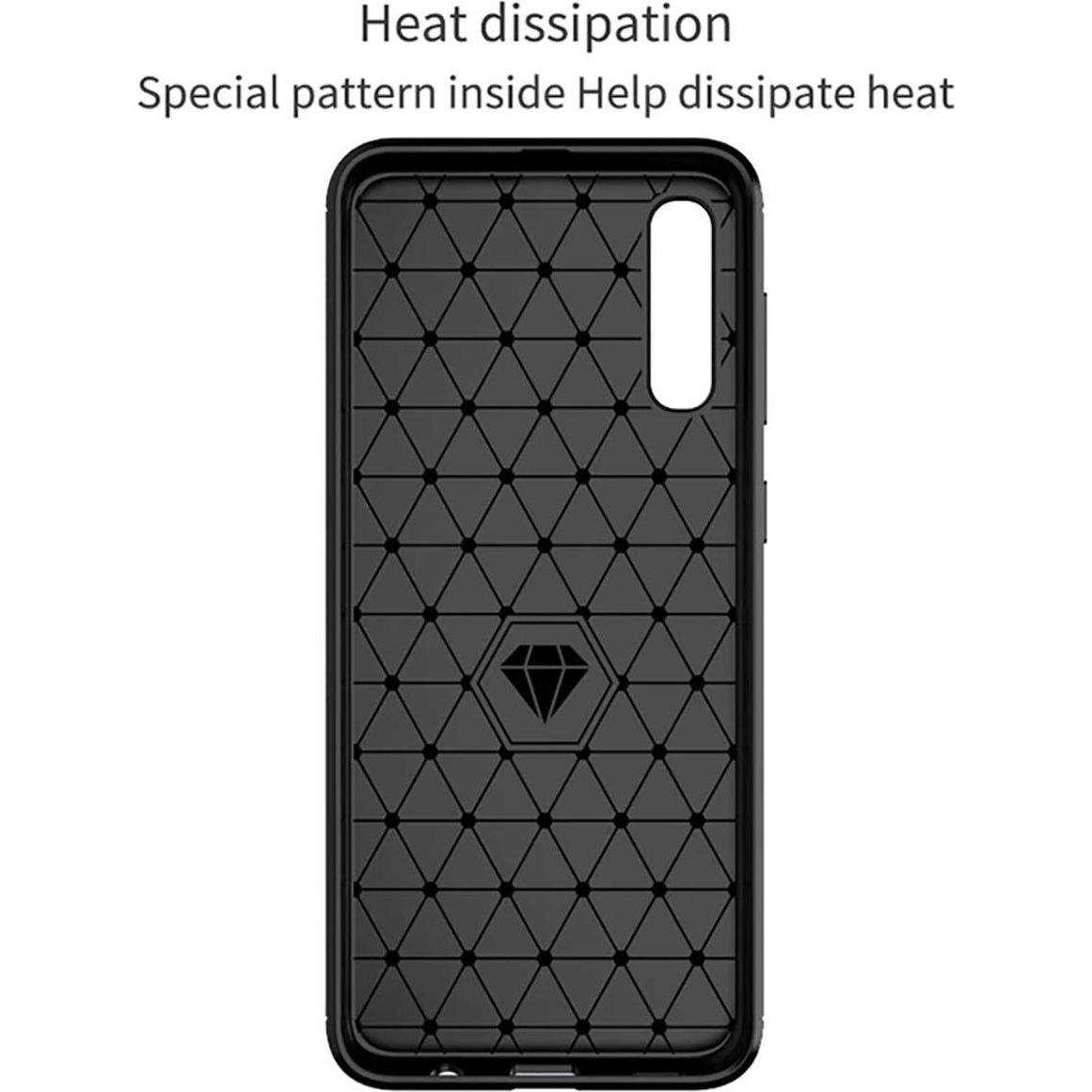Thumbnail - König Design Hülle Handy Schutz für Samsung Galaxy A50 Case Cover Bumper Carbon Optik Schwarz (Samsung Galaxy A50), Smar...