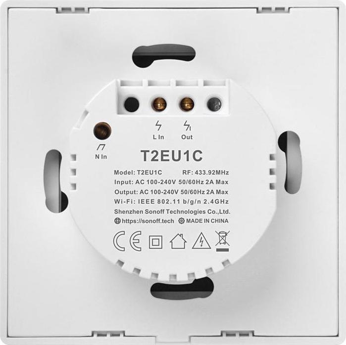 Actual product image Sonoff Smart Switch WiFi + RF 433 T2 EU TX (1-channel) updated