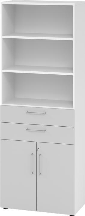 Actual product image Hammerbacher Combination cupboard 6 OH 968K2 White/grey (80 x 41.70 x 215.60 cm)