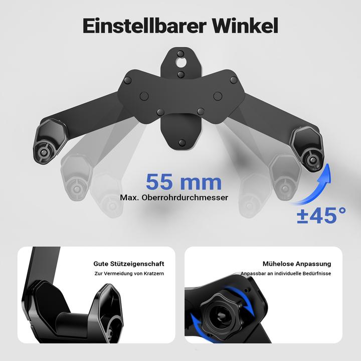 Actual product image Wiltec Bicycle wall mount 39.8x16.7x32.6-42.6cm up to 25kg Bicycle mount
