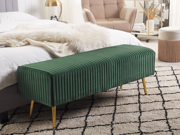 Image du produit Beliani Banc de lit tissu velours vert foncé PATERSON (118 cm)