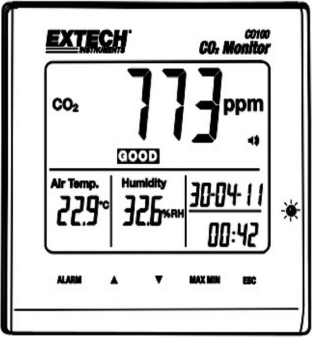 Actual product image Extech CO100 Air Quality Meter