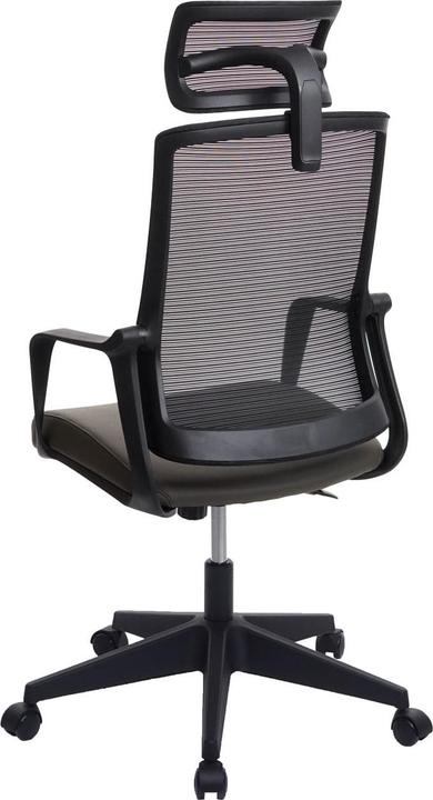 Immagine prodotto Swisshandel24 Sedia da ufficio, sedia girevole da scrivania, poggiatesta ergonomico, similpelle verde oliva (44 - 54 cm)