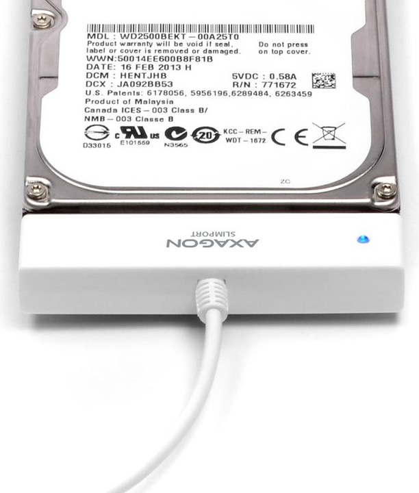 Image du produit Axagon ADSA-1S6 Adaptateur SLIMPort, USB 2.0, 2.5" SSD/HDD, SATA - avec boîtier (2.5")