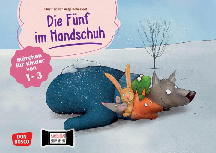 Actual product image The five in the glove. Kamishibai picture book (German)
