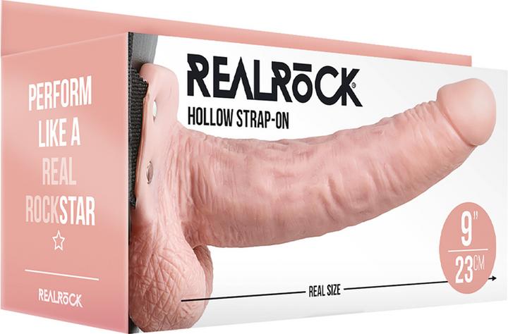 Produktbild RealRock Hollow Strap-on with Balls - 9" / 23 cm