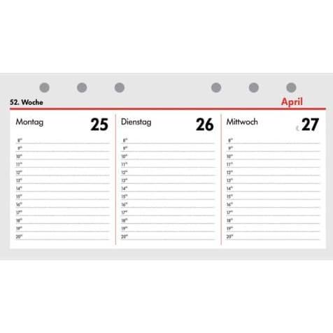 BSB, Kalender, Ersatzkalendarium A6 quer 1W 2S (A6)