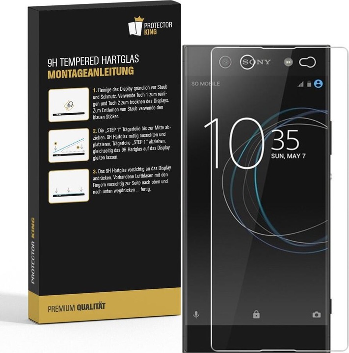 Produktbild Protectorking 3x echtes Tempered 9H Panzerhartglas 3D KLAR (3 Stück, Sony Xperia XA Ultra)