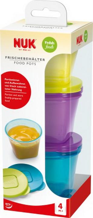 Produktbild NUK Fresh Foods Frischebehälter, zur Aufbewahrung von Babynahrung, stapelbar, platzsparend, 3 Grö...