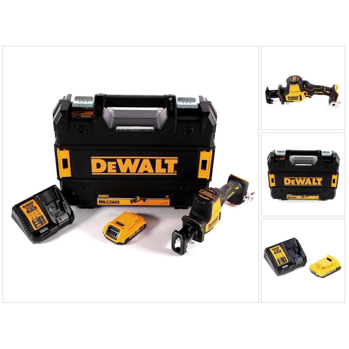 DeWalt, Säbelsäge, DCS 369 D1 Akku Säbelsäge 18 V + 1x Akku 2,0 Ah + Ladegerät + TSTAK