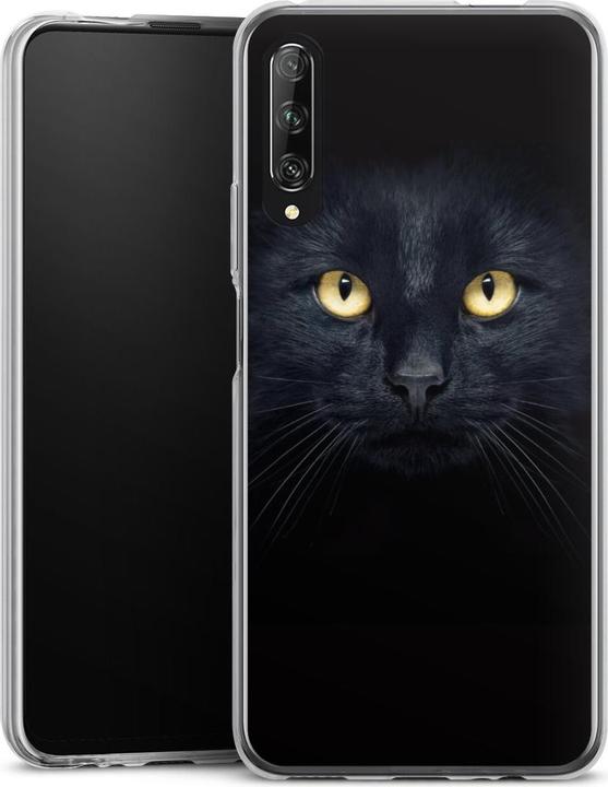 Produktbild DeinDesign Slim Case für Huawei P Smart Pro Silikon Hülle Ultra Dünn Handyhülle Auge Katze schwarz (Huawei P Smart Pro)