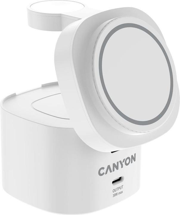 Actual product image Canyon Stacja ładująca 4w1 bezprzew. 30W z ładowarką 65W biała (30 W)