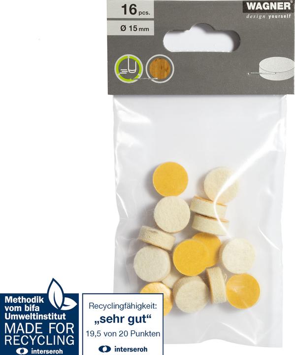 Immagine prodotto Wagner System design yourself EH 1216 Scivoli in feltro di tessuto Ø 1,5 cm, 16 pz. (Alianti in feltro, 16 pz.)