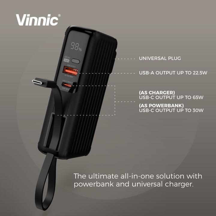 Image du produit Vinnic PANGPOCHE - Multiladegerät (10000 mAh, 65 W)