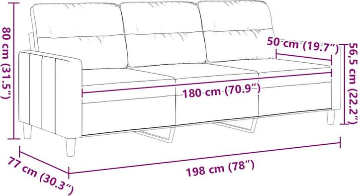 Produktbild vidaXL 3-Sitzer-Sofa (3-Sitzer)