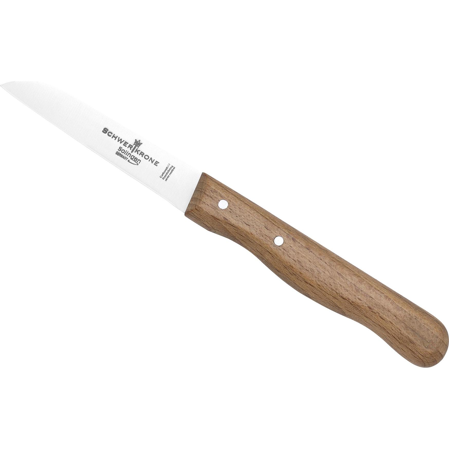 Schwertkrone Gemüsemesser Bu-holz ger.Carbo, Küchenmesser, Braun