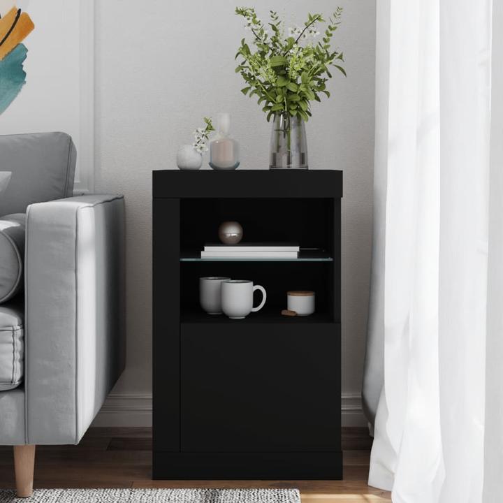 Actual product image vidaXL Side cabinet with LED lights black (41 x 37 x 67 cm)