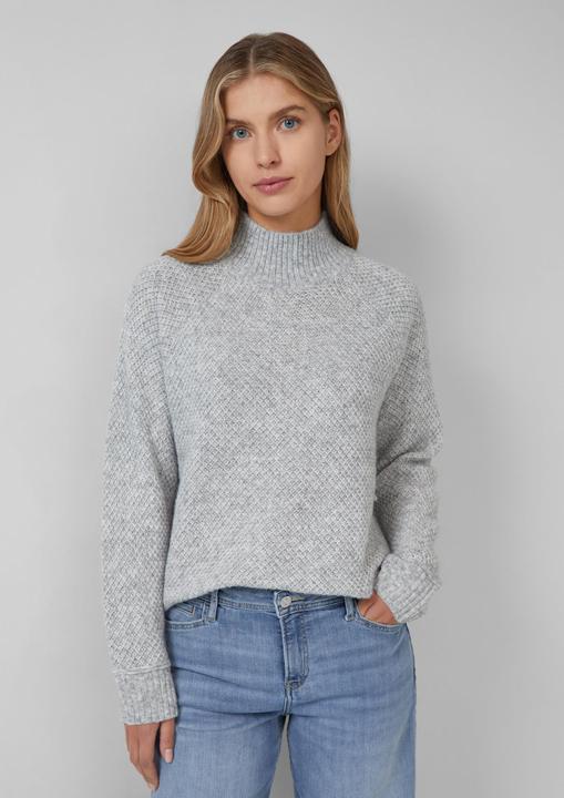 Produktbild s.Oliver Strickpullover Weicher Wollmix-Strickpullover mit Stehkragen (40)