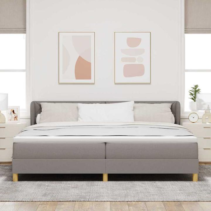 Produktbild VidaXL Boxspringbett Mit Matratze Stoff Taupe (200 x 200 cm)