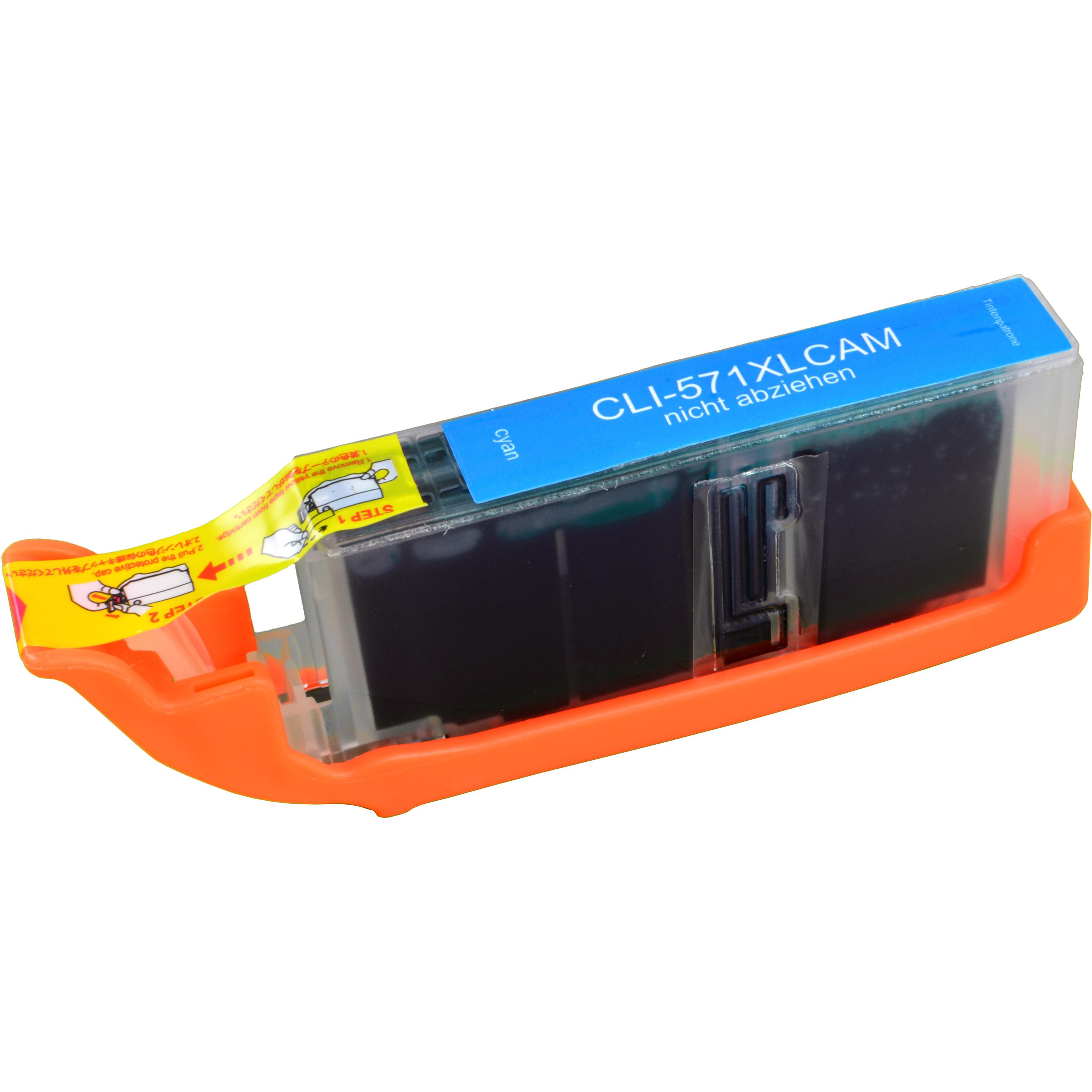 Ampertec, Druckerpatrone, Tinte ersetzt Canon CLI-571XLC cyan (C)