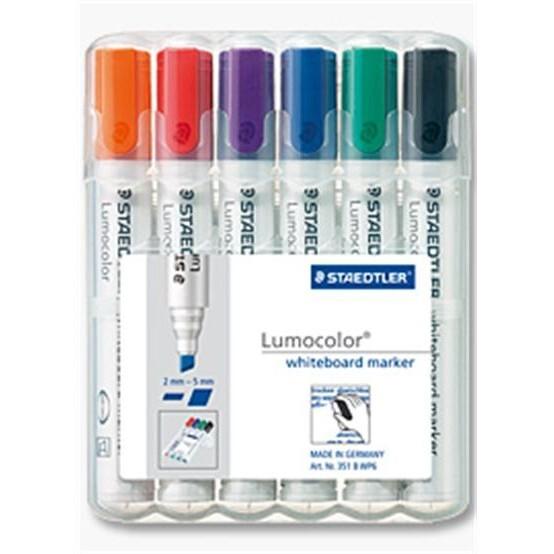 Image du produit Staedtler Lumocolor 351 (Noir, Orange, Violet, Bleu, Vert, Rouge, 2 mm, 6 x)