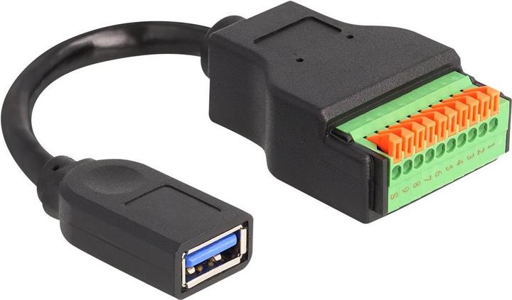 Image du produit Delock Câble USB 3.2 Gen 1 Type-A femelle vers adaptateur de bloc terminal avec bouton-poussoir 15 cm (0.15 m, USB 3.2 Gen 1)