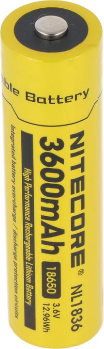Produktbild Nitecore Li-Ion Akku Typ 18650 mit 3600mAh NL1836 mit Schutzschaltung, 69,8mm x 18,6mm