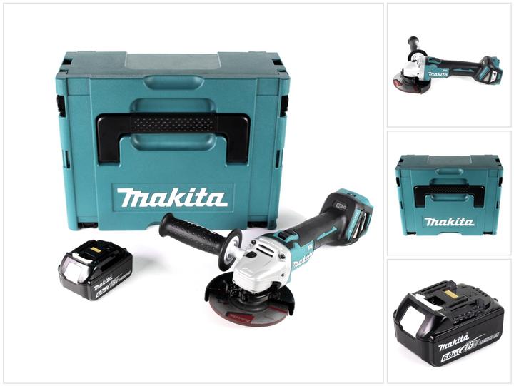 Produktbild Makita DGA 511 G1J Akku Winkelschleifer 18V 125mm Brushless + 1x Akku 6,0Ah + Makpac - ohne Ladegerä (125 mm)
