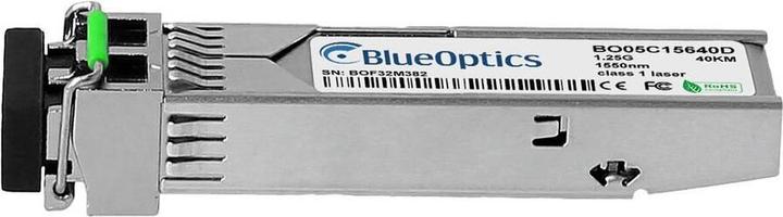 Produktbild BlueOptics tics© SFP Transceiver, LC-Duplex, 1000BASE-EX, Singlemode Fiber, 1550nm, 40KM, DDM, 0°C/+70°C, Kompa