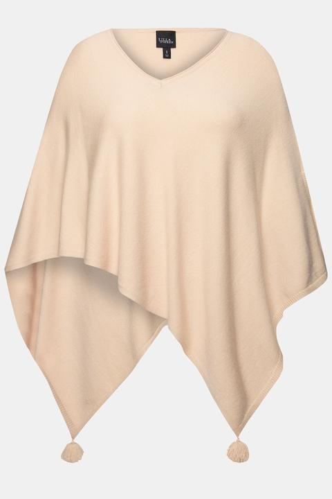 Actual product image Ulla Popken Knit Pointed Hem Poncho (58, 60, 62)