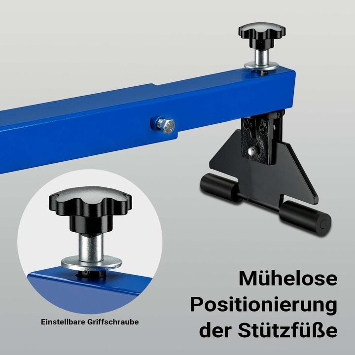 Produktbild Wiltec Motorbrücke 300kg Kotflügeltraverse 111-179x23cm Motorheber Motorhalter