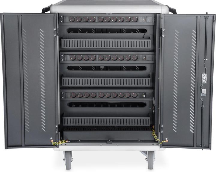 Image du produit Digitus Armoire de charge mobile, 15.6", USB-C 30 stations de charge, PDU, ventilateur, 1260 x 824 x 650 mm
