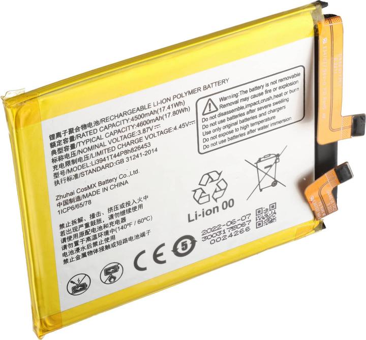 Produktbild AccuCell Akku passend für ZTE Axon 30 Ultra 5G, Li-Polymer, 3,87V, 4600mAh, 17,8Wh, ohne Werkzeug