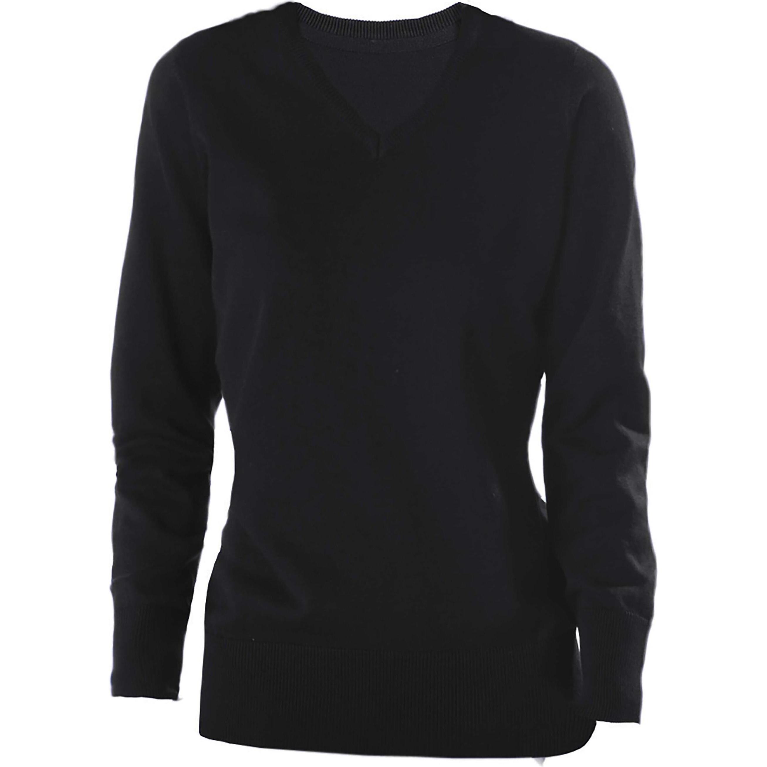 Kariban, Damen, Pullover, Col V, Schwarz, (S)