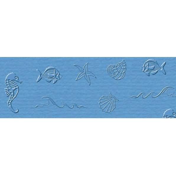 Ursus, Bastelpapier, Prägekarton Elegance 220g/qm 23x32cm VE=5 Blatt Maritim californiablau (220 g/m², 5 x)